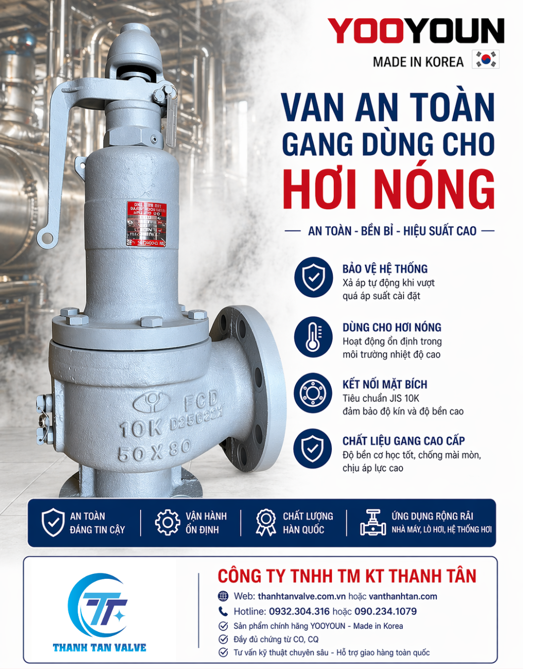 Van an toàn gang nối bích xuất xứ Hàn Quốc chất lượng cao, giá cả cạnh tranh
